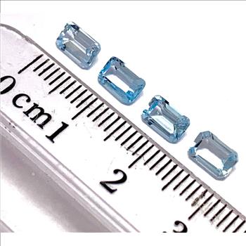 Lot of 4 Genuine  2.45ctw Swiss Blue Topaz 6X4 MM Matching Stones