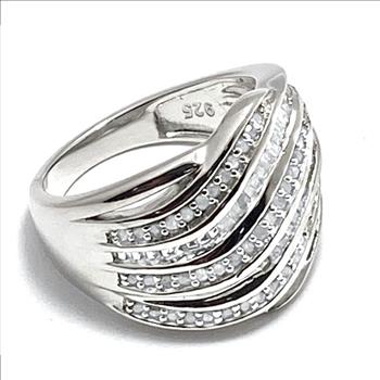 0.50ctw Genuine Diamond Solid .925 Sterling Silver Ring Size 6