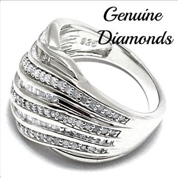 0.50ctw Genuine Diamond Solid .925 Sterling Silver Ring Size 6