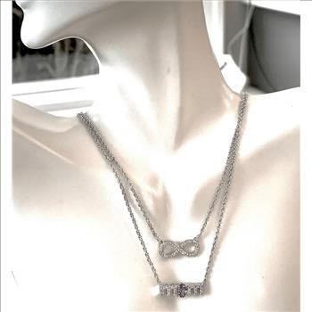 0.75ct Amethyst “MOM” Infinity Necklace in 18K Gold Overlay – Designer Inspired