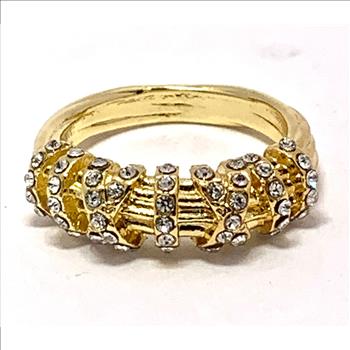 0.75ctw Cubic Zirconia 18k Yellow Gold Overlay   Ring  /. Band