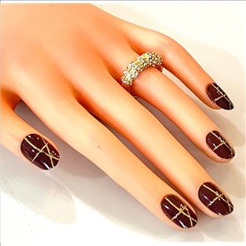 0.75ctw Cubic Zirconia 18k Yellow Gold Overlay   Ring  /. Band