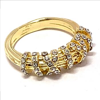 0.75ctw Cubic Zirconia 18k Yellow Gold Overlay   Ring  /. Band