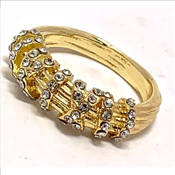 0.75ctw Cubic Zirconia 18k Yellow Gold Overlay Wedding Anniversary Ring