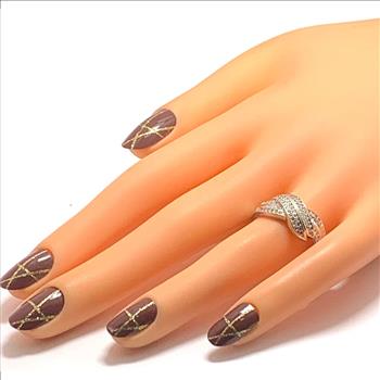 0.75ctw Genuine Diamonds Anniversary Wedding Ring .925 Sterling Silver.