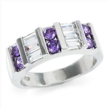 0.78ctw Amethyst & White Sapphire Ring
