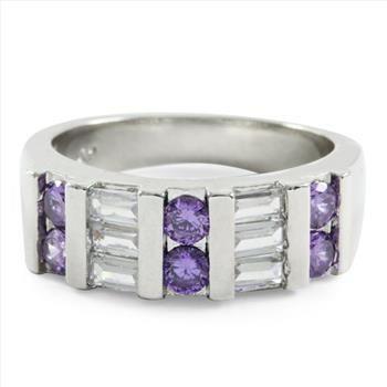 0.78ctw Amethyst & White Sapphire Ring