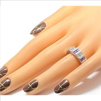 0.78ctw Amethyst & White Sapphire Ring