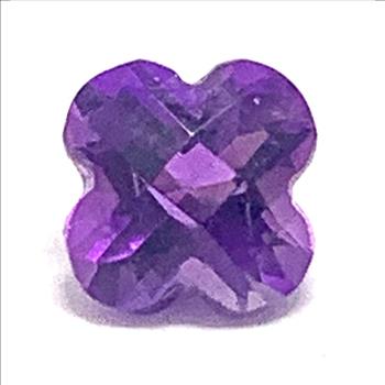 0.95 ct Natural Brazilian Fancy Cut Amethyst Gemstone 8x8 mm