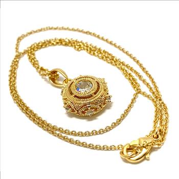1.00 CT Diamonique Diamond 18K Gold Plated Necklace