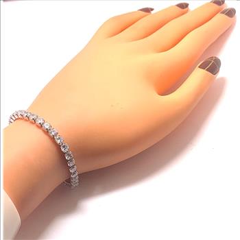10.00ctw Diamonique Diamond Tennis Bracelet 18k Ovr