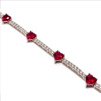 10.00ctw Ruby & Diamonique Diamond Tennis Bracelet