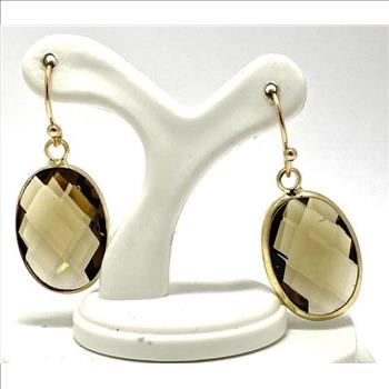 10.00ctw Smoky Topaz Dangle Earrings