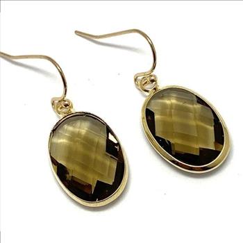 10.00ctw Smoky Topaz Dangle Earrings