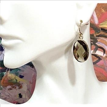 10.00ctw Smoky Topaz Dangle Earrings