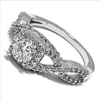 1.00ctw Diamonique Diamond Engagement Ring Size 7