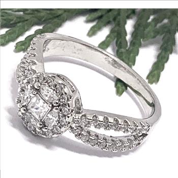 1.00ctw Diamonique Diamond Engagement Ring Size 8