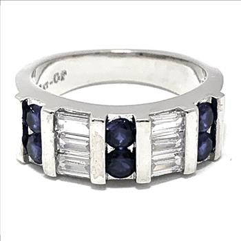 1.00ctw Diamonique Diamond & Sapphire Anniversary Ring