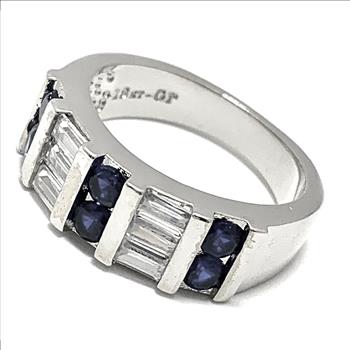 1.00ctw Diamonique Diamond & Sapphire Anniversary Ring