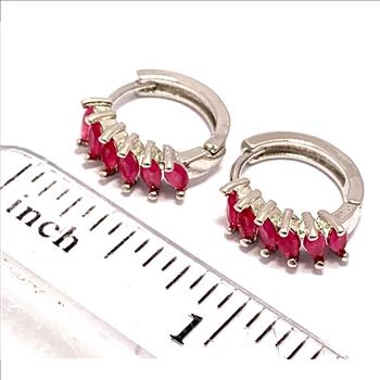 1.00ctw Ruby Hoop Earrings