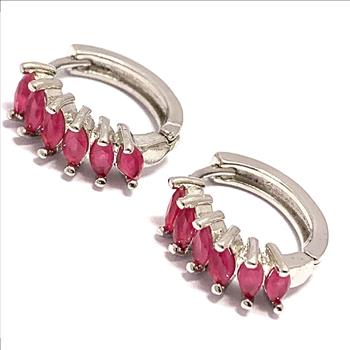 1.00ctw Ruby Hoop Earrings