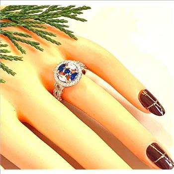 1.00ctw  Sapphire & Diamonique Diamond Ring Size 8