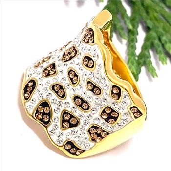 1.00ctw White & Chocolate Diamonique Diamond Large Ring