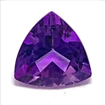 1.05 ct Natural Brazilian Trillion Cut Amethyst Gemstone 6X6 mm