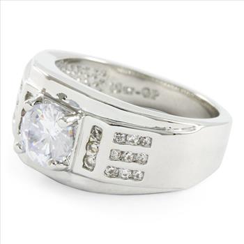 1.15CTW  White Sapphire 14K Gold Overlay Statement Ring Sz 6 – 5.8g