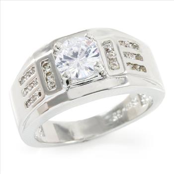 1.15CTW  White Sapphire 18k Gold Overlay Statement Ring Sz 6 – 5.8g