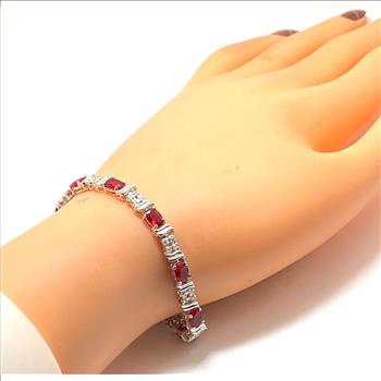 11.75 ctw Ruby & Diamond Diamonique Tennis Bracelet