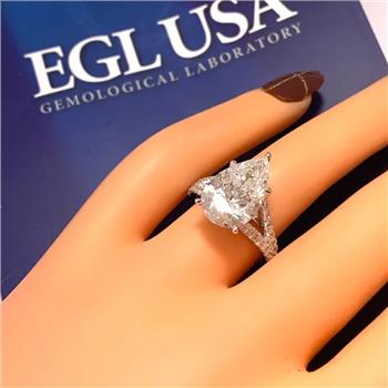 $11.999 EGL Certified 5.76CTW G-H SI1 14k Solid Gold Lab Grown Diamond Engagement Ring
