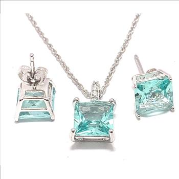 12.00ctw Green Tourmaline Set 18k White Gold Overlay