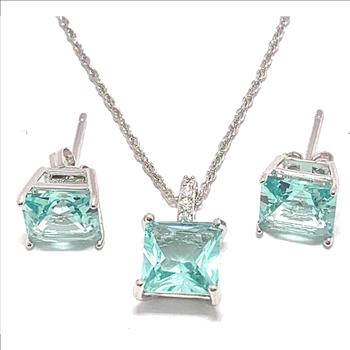 12.00ctw Green Tourmaline Set 18k White Gold Overlay