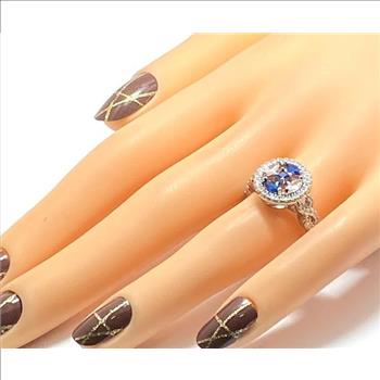 1.25ctw Blue & White Sapphire Ring