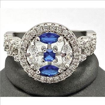 1.25ctw Blue & White Sapphire Ring