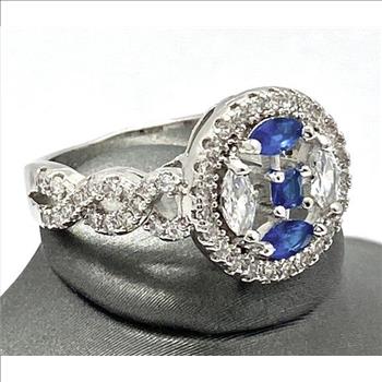 1.25ctw Blue & White Sapphire Ring