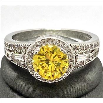 1.25ctw Citrine & White Sapphire Ring
