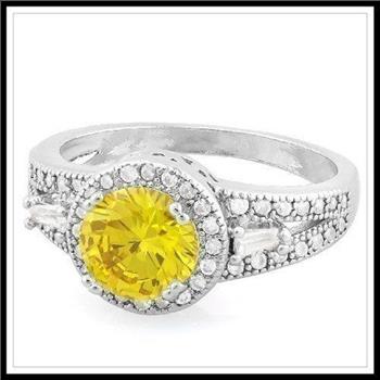1.25ctw Citrine & White Sapphire Ring