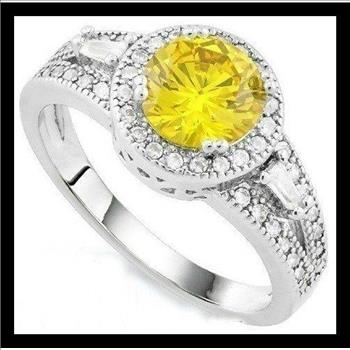 1.25ctw Citrine & White Sapphire Ring
