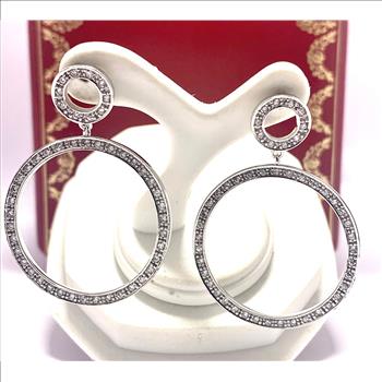 1.25ctw Moissanite Dangle Earrings in 18k WG & .925 Sterling Silver