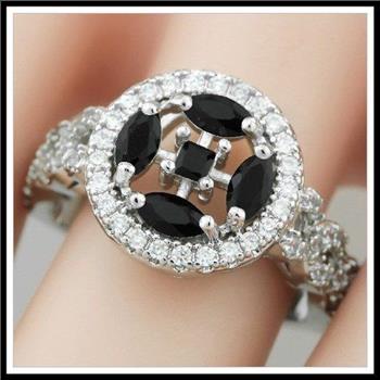 1.25ctw Onyx & White Sapphire Ring