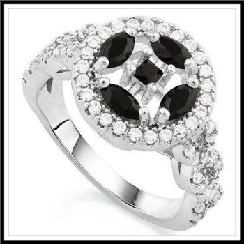 1.25ctw Onyx & White Sapphire Ring