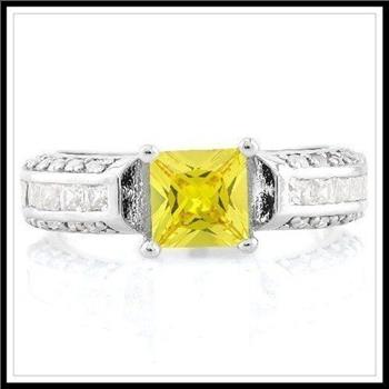 1.25ctw Yellow & White Topaz Ring