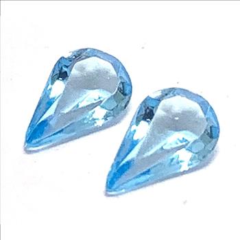 1.29ctw Lot of 2 Natural Brazilian Untreated Blue Topaz Gemstones