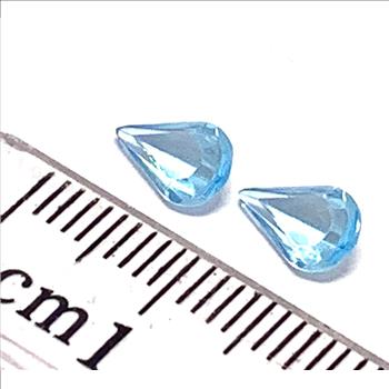 1.29ctw Lot of 2 Natural Brazilian Untreated Blue Topaz Gemstones