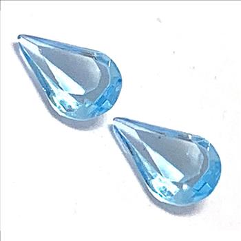 1.29ctw Lot of 2 Natural Brazilian Untreated Blue Topaz Gemstones