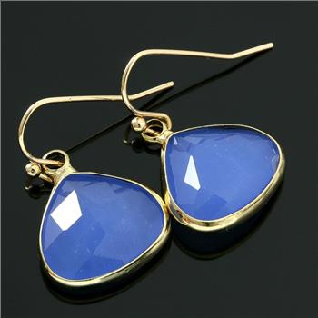 12x12x12mm Blue Topaz Earrings