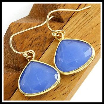 12x12x12mm Blue Topaz Earrings
