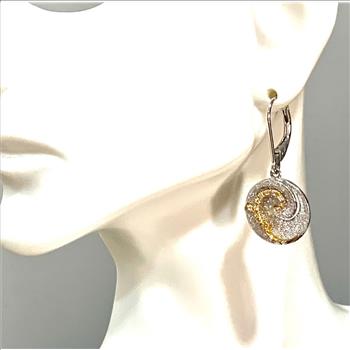 $135 Colore SG Lorenzo .925 Sterling Silver  0.33ctw  White Zircon  Earrings